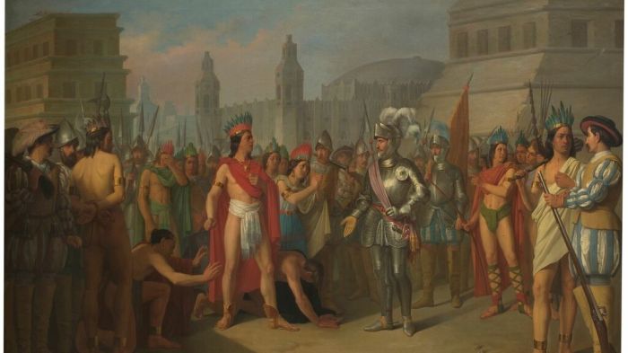 PrisiÃ³n de GuatimocÃ­n, Ãºltimo emperador de los mejicanos, por las tropas de HernÃ¡n CortÃ©s.  Foto: Museo Nacional del Prado